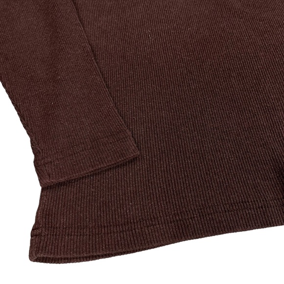 Basic Editions VINTAGE size small brown long sleeve shirt, velvet collar & bow - Picture 3 of 8